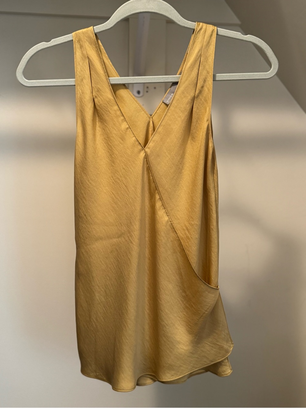 Silky Mustard V-Neck Wrap Camisole